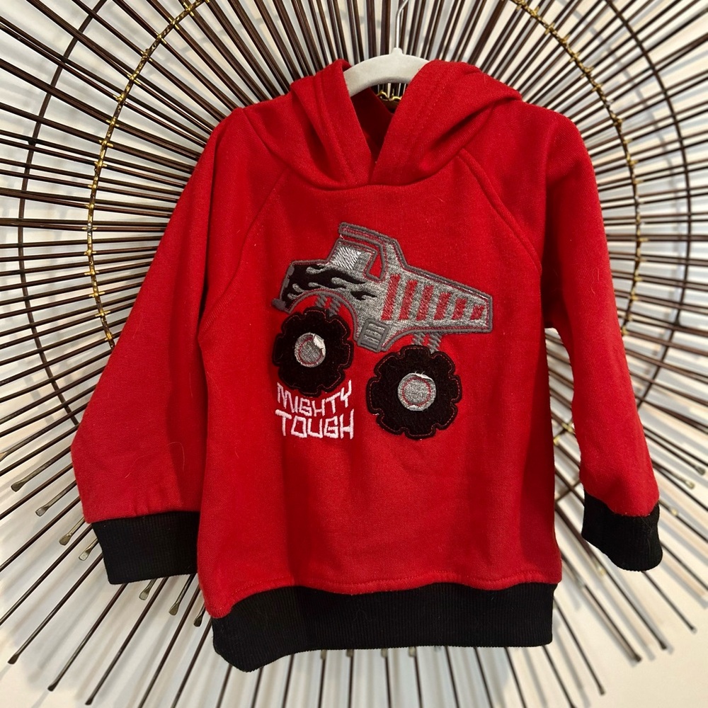 Red Monster Truck Kids Hoodie